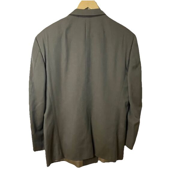 Vtg 80s Rimeris Studio Olive Green Wool Double Breasted Blazer Wall St Jacket 40 - Picture 2 of 12